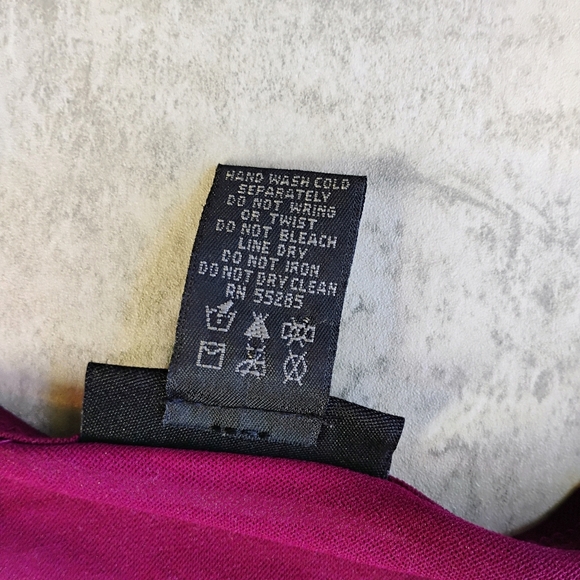 Vintage Express Top Womens Small Burgundy Y2K Floral Rhinestone Sheer Mesh - Picture 5 of 11